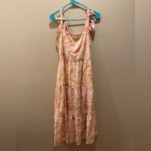 She + Sky Pastel Pink and Yellow Dress